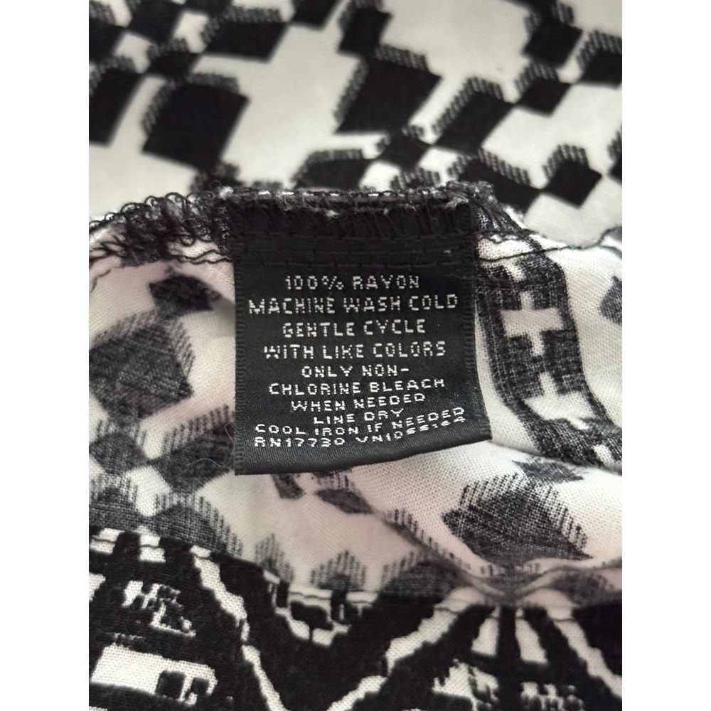 Mossimo Black White Tribal Geometric Shift Dress 3/4 Sleeve Boho Small - Picture 9 of 9